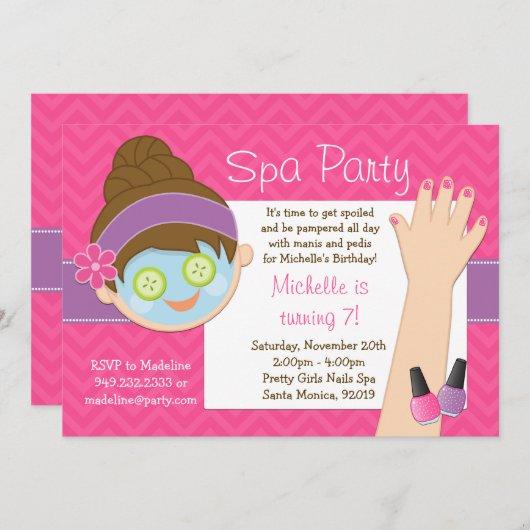 Invitation à une fête d'anniversaire Spa (Devant / Derrière)
