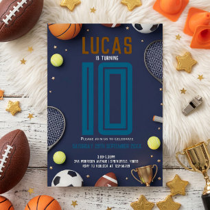 Invitation à une fête d'anniversaire sportive pour