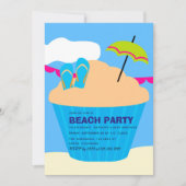 Invitation à une fête d'anniversaire sur la plage  (Devant)