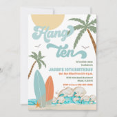 Invitation à une fête d'anniversaire sur la plage (Devant)