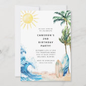 Invitation à une fête d'anniversaire sur la plage (Devant)