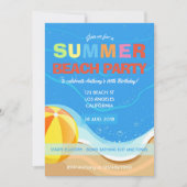 Invitation à une fête d'anniversaire sur la plage  (Devant)