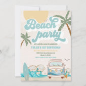 Invitation à une fête d'anniversaire sur la plage (Devant)