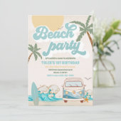 Invitation à une fête d'anniversaire sur la plage (Debout devant)