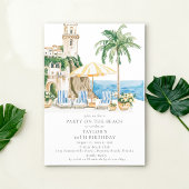 Invitation à une fête d'anniversaire sur la plage