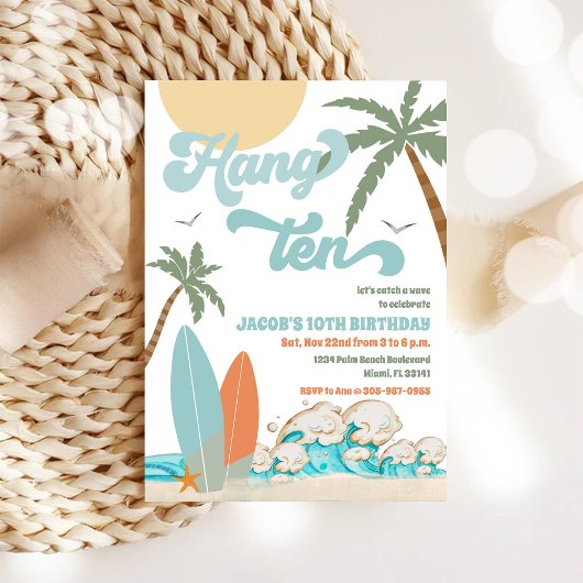 Invitation à une fête d'anniversaire sur la plage