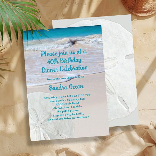 Invitation à une fête d'anniversaire sur la plage