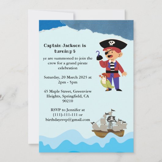 Invitation à une fête d'anniversaire sur le thème (Devant)
