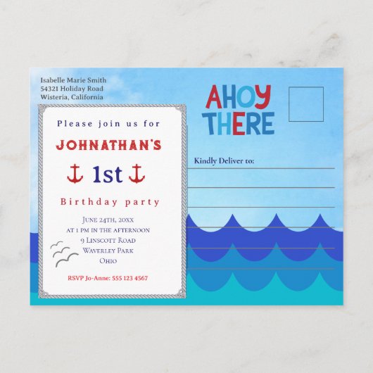 Invitation à une fête d'anniversaire sur le thème (Dos)