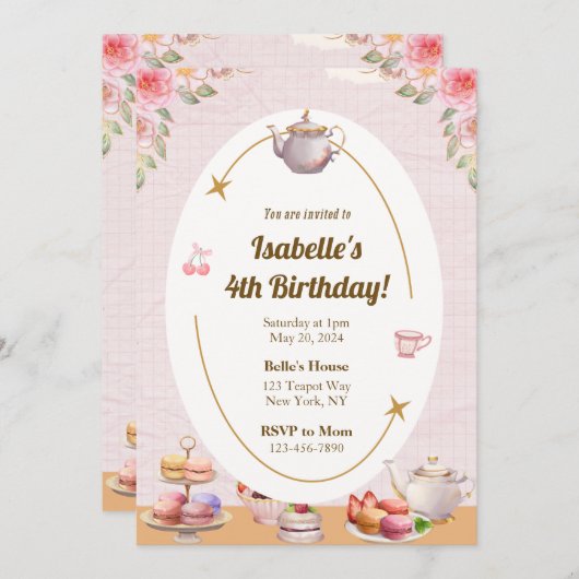 Invitation à une fête d'anniversaire sur le thème (Devant / Derrière)