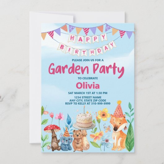 Invitation à une fête d'anniversaire sur le thème (Devant)