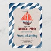 Invitation à une fête d'anniversaire sur un bateau (Devant / Derrière)