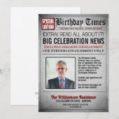 Invitation à une fête d'anniversaire sur un journa (Devant / Derrière)