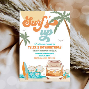 Invitation à une fête d'anniversaire Surf