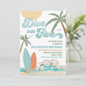 Invitation à une fête d'anniversaire Surf (Debout devant)