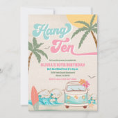 Invitation à une fête d'anniversaire Surf sur la p (Devant)