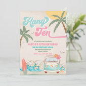 Invitation à une fête d'anniversaire Surf sur la p (Debout devant)