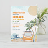 Invitation à une fête d'anniversaire Surf sur la p (Debout devant)