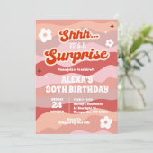 Invitation à une fête d'anniversaire surprise rétr (Debout devant)