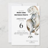 Invitation à une fête d'anniversaire T-Rex Roar-so (Devant)