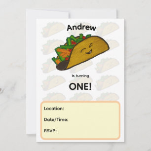 Invitation à une fête d'anniversaire Taco