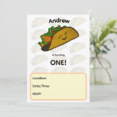 Invitation à une fête d'anniversaire Taco (Debout devant)