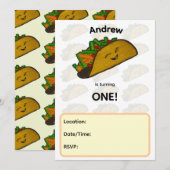 Invitation à une fête d'anniversaire Taco (Devant / Derrière)