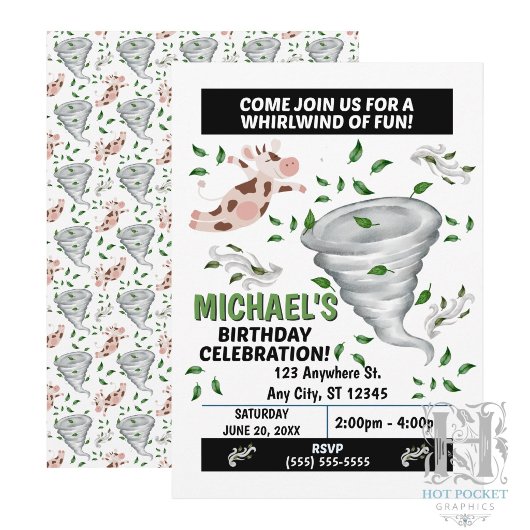Invitation à une fête d'anniversaire Tornade