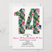 Invitation à une fête d'anniversaire Tropical Flor (Devant)