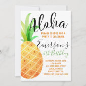 Invitation à une fête d'anniversaire tropicale (Devant)