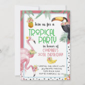 Invitation à une fête d'anniversaire tropicale (Devant)