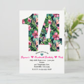 Invitation à une fête d'anniversaire tropicale flo (Debout devant)