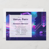 Invitation à une fête d'anniversaire virtuelle (Devant)