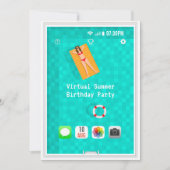 Invitation à une fête d'anniversaire virtuelle d'é (Devant)