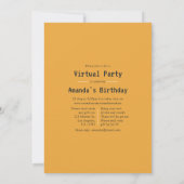Invitation à une fête d'anniversaire virtuelle d'é (Dos)