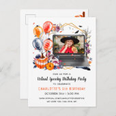 Invitation à une fête d'anniversaire virtuelle pou (Devant / Derrière)