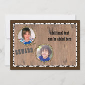 Invitation à une fête d'anniversaire western Cowbo (Dos)