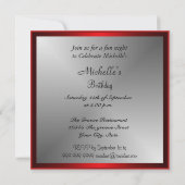 Invitation à une fête d'anniversaire Zèbre et Roug (Dos)