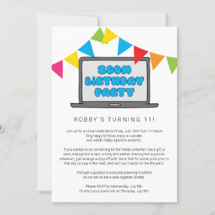 Invitation à une fête d'anniversaire Zoom
