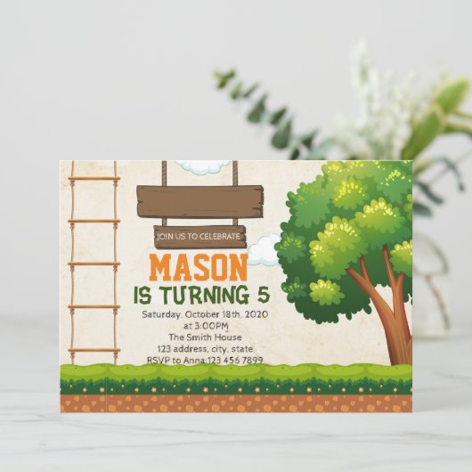 Invitation à une fête dans les arbres (Debout devant)