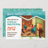 Invitation à une fête dans une maison de style Mid (Devant / Derrière)