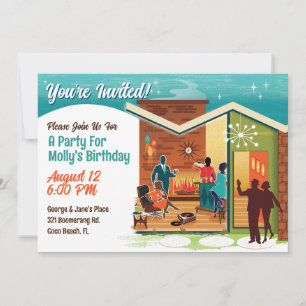 Invitation à une fête dans une maison de style Mid