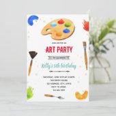 Invitation à une fête d'art de couleur primaire (Debout devant)