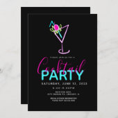 Invitation à une fête d'art moderne au cocktail né (Devant / Derrière)