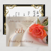 Invitation à une fête de 8e anniversaire de mariag (Devant / Derrière)