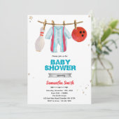 Invitation à une fête de baby shower de bowling (Debout devant)