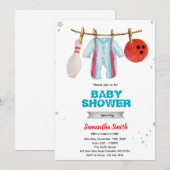 Invitation à une fête de baby shower de bowling (Devant / Derrière)