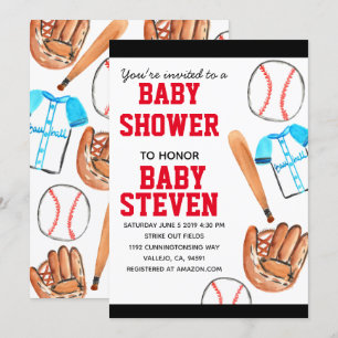 Invitation à une fête de baby shower sur le thème