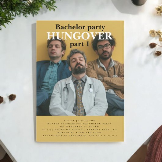 Invitation à une fête de Bachelor moderne et amusa