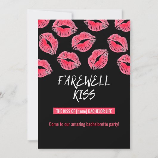 Invitation à une fête de bachelorette "Baiser d'ad (Devant)